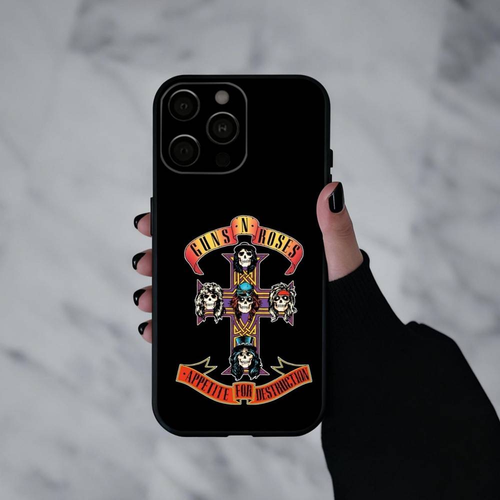 Чехол для телефона Band G-Guns-S N R-Roses Силиконовый Мягкий Для IPhone 17pro 16 15 14 13 12 11 X XR Plus Pro Max Plus