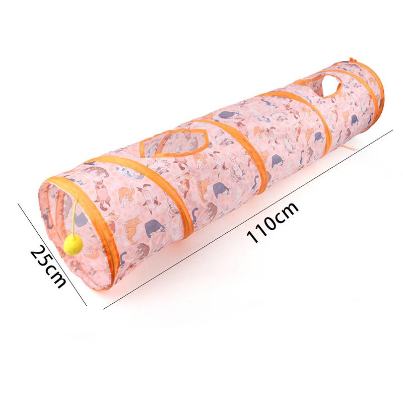 Креативный печатный туннель для кошек Складной туннель для кошек Дышащие интерактивные игрушки для домашних животных Товары для упражнений для котят Игрушки для котят