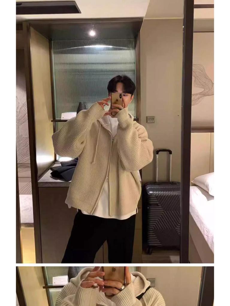 Мужской ретро вязаный кардиган - Осенний тренд, универсальный и утепленный свитер