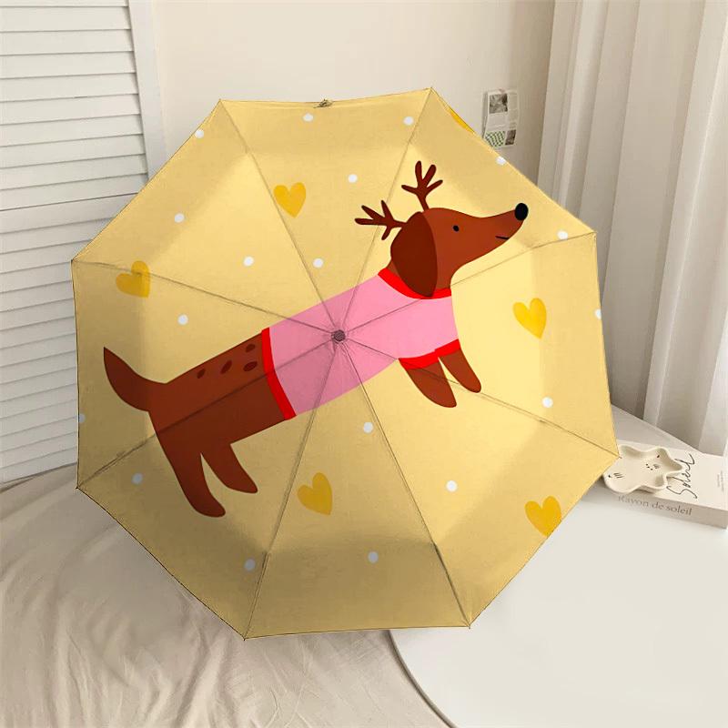1PC dog reindeer Automatic Open/Close Umbrella with Windproof, 8-Rib Sturdy Canopy, Durable Ribs, Fashionable Design1339A