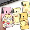HK27 Мультяшный черный чехол Pompom Purin для iPhone 16 15 Plus 14 13 Pro 8 SE XR XS Max P30 Nova 5T Y5P Y6 Y7 Y8P Y9 Realme C30 C33 C31 VIVO Y36 V27