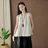 Весна и лето новинка хлопково-льняная женская одежда литературный и ретро льняной топ на бретелях с необработанным краем женский нижний маленький жилет
