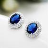 Hot-Selling Retro Oval Stud Earrings with AAA Zircon - Perfect Birthday Gift