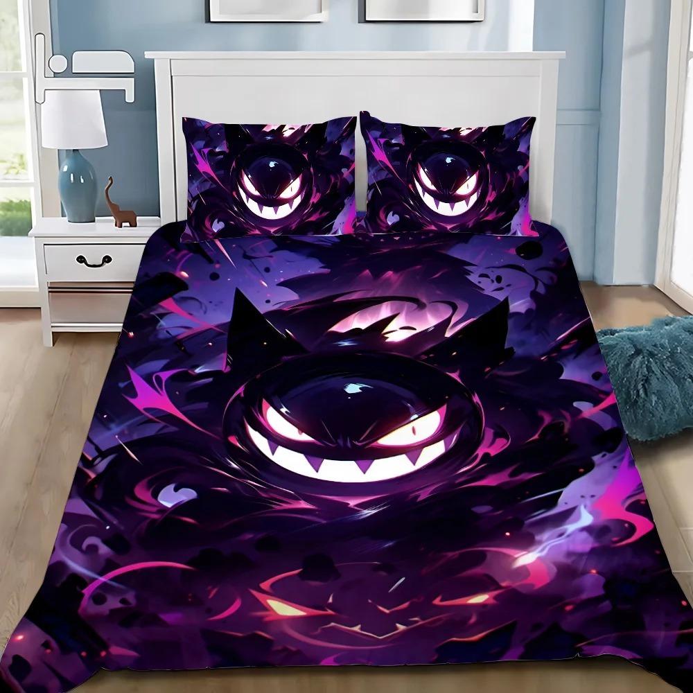 Мультяшные Милые Злые Покемоны Микрофибра Постельные Комплекты, Детский Подарок на День Рождения с Молнией Декор Комнаты для Подростков взрослых Пододеяльник