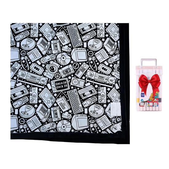 Раскраска-одеяло сделай сам, раскрась свое собственное одеяло, арт-проект с маркерами, моющееся цветное искусство, поделка, плед для домашнего декора, развлечение для праздничной вечеринки