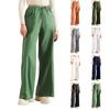 Women's Solid Color Wide Leg Pants With Elastic Waistband, Straight Leg, Loose Casual Pants