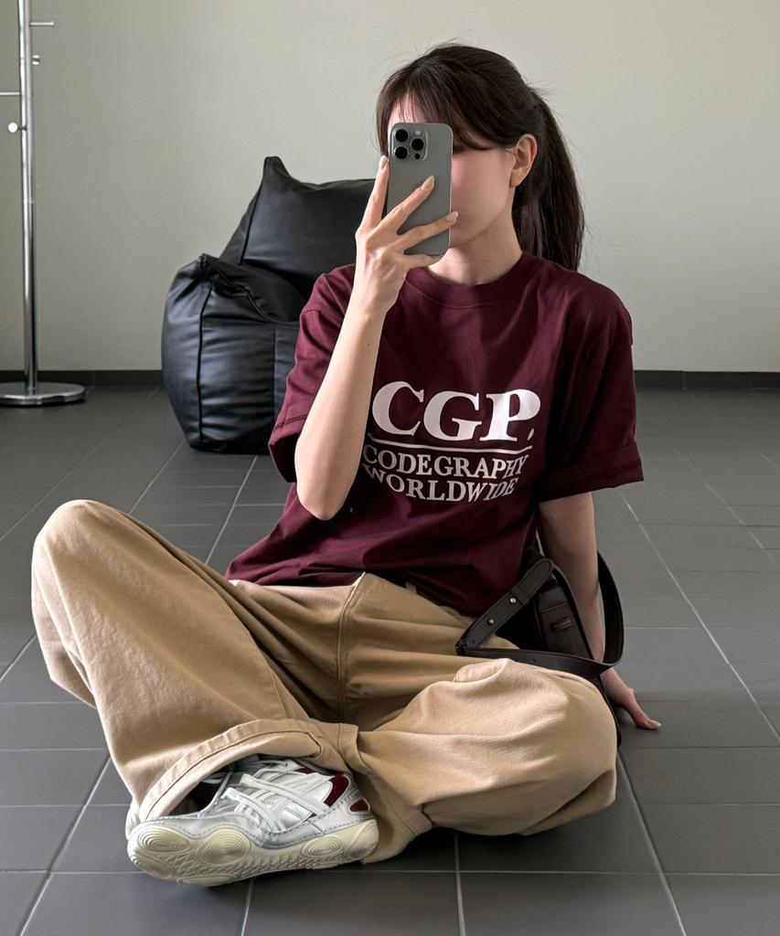 CGP Square Logo Short Sleeve T-Shirt - Burgundy