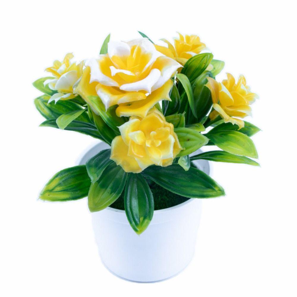 Искусственный бонсай из роз, многоцветный, реалистичный, горшечные растения, креативные имитационные цветы в горшках