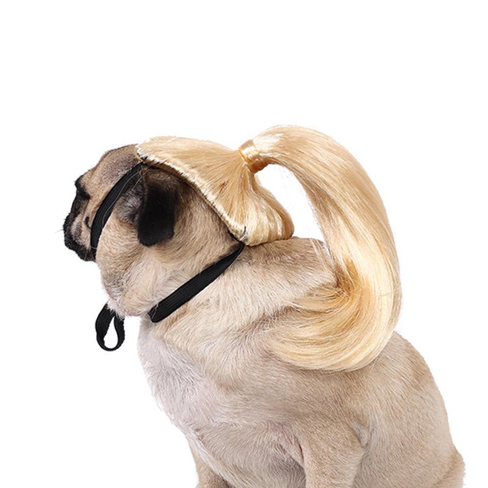 Universal Pet Wigs: Cute High Ponytail Hair Accessories for Cats and Dogs - Perfect for Christmas and Holiday Parties