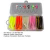 1 Set Fishing Lure Starter Kit Ice Fishing Jigs Heads with Soft Baits for Walleye Micro Ice Fishing Gear