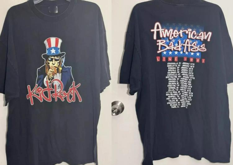 Kid Rock American Badass Live 2001 Concert Tour T Shirt Full Size S-5XL Unisex T-Shirt