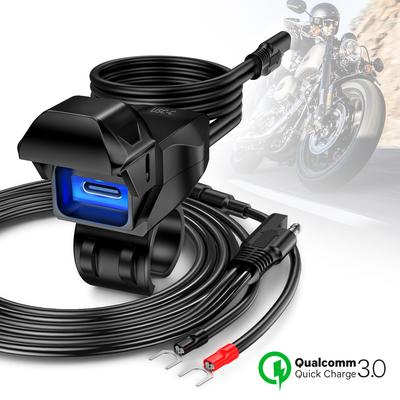 USB зарядное устройство для мотоцикла SAE-USB адаптер водонепроницаемый автоматический переключатель ВКЛ/ВЫКЛ DC 9V-24V USB C зарядное устройство для мотоцикла