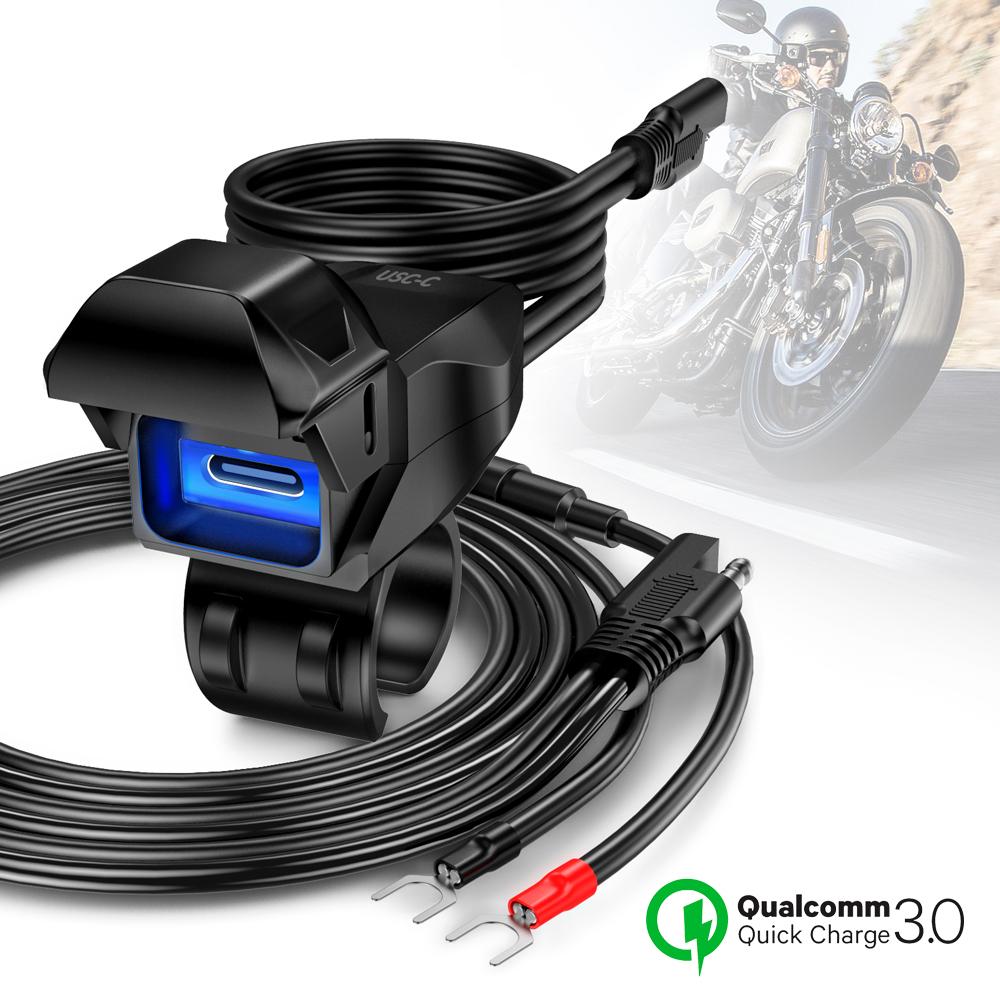 USB зарядное устройство для мотоцикла SAE-USB адаптер водонепроницаемый автоматический переключатель ВКЛ/ВЫКЛ DC 9V-24V USB C зарядное устройство для мотоцикла