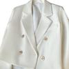 Spring Women Breasted Office Cropped Blazer Lapel Solid Color Long Sleeve Double Jacket Suit Coat