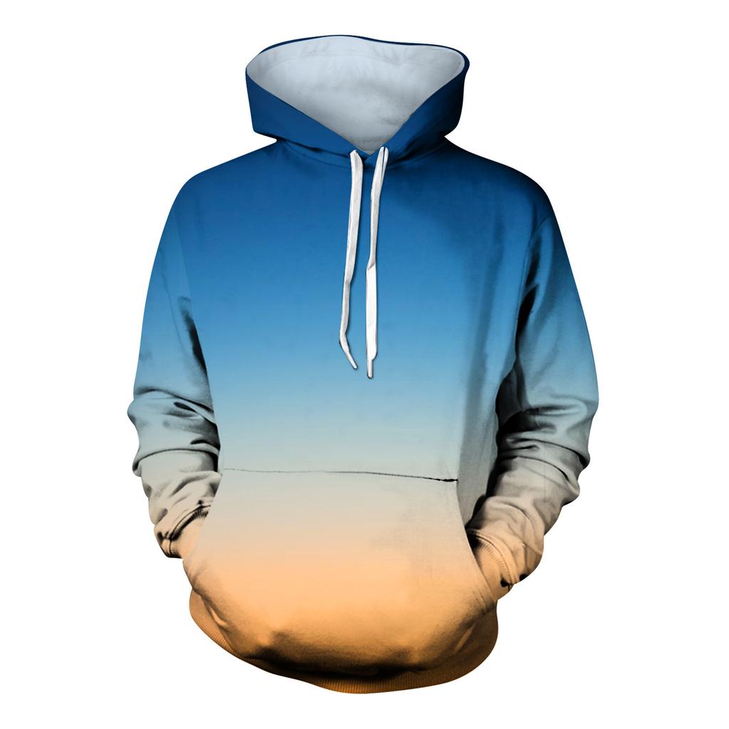 Модный свободный мужской и женский свитер с капюшоном с длинным рукавом и принтом