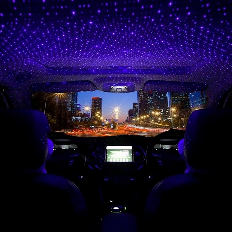 USB Decorative Lamp Adjustable Car Interior Decor Mini LED Roof Star Night Light Projector Atmosphere Galaxy Lamp