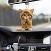 1pc Car Cute Funny Cat Ornament With Lanyard Car 2D Pendant Cat Christmas Interior Car Acrylic S8P7