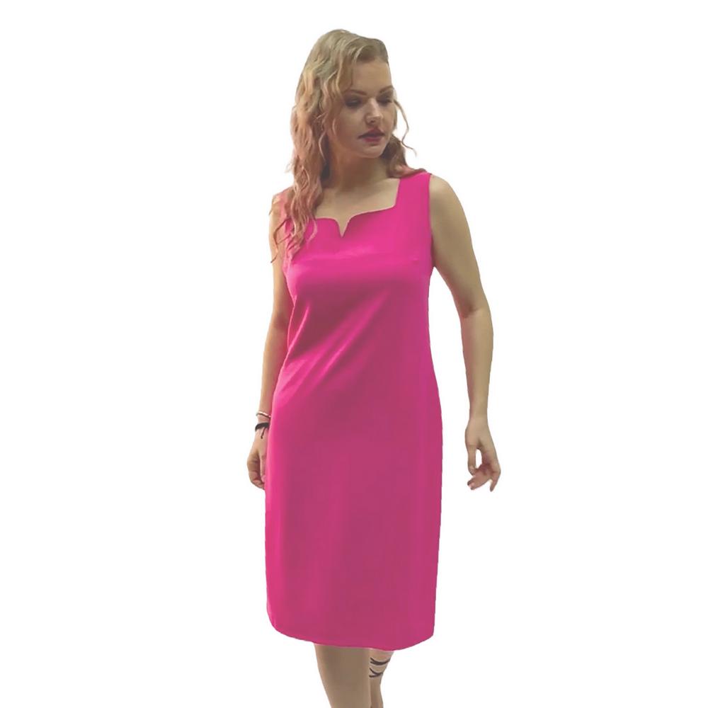 Fierte Женское платье больших размеров Lm14021 с низким воротником и без рукавов