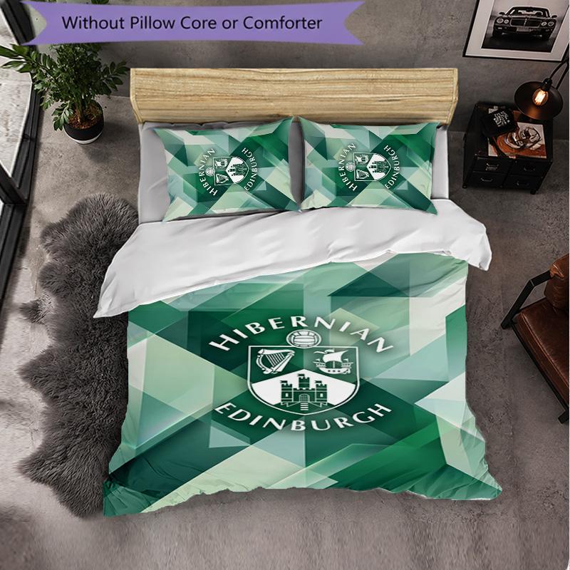 Hibernian FC Themed Bedding 3Pcs Duvet Cover Set Decorative Bed Linen For Teen Room Home Decoration