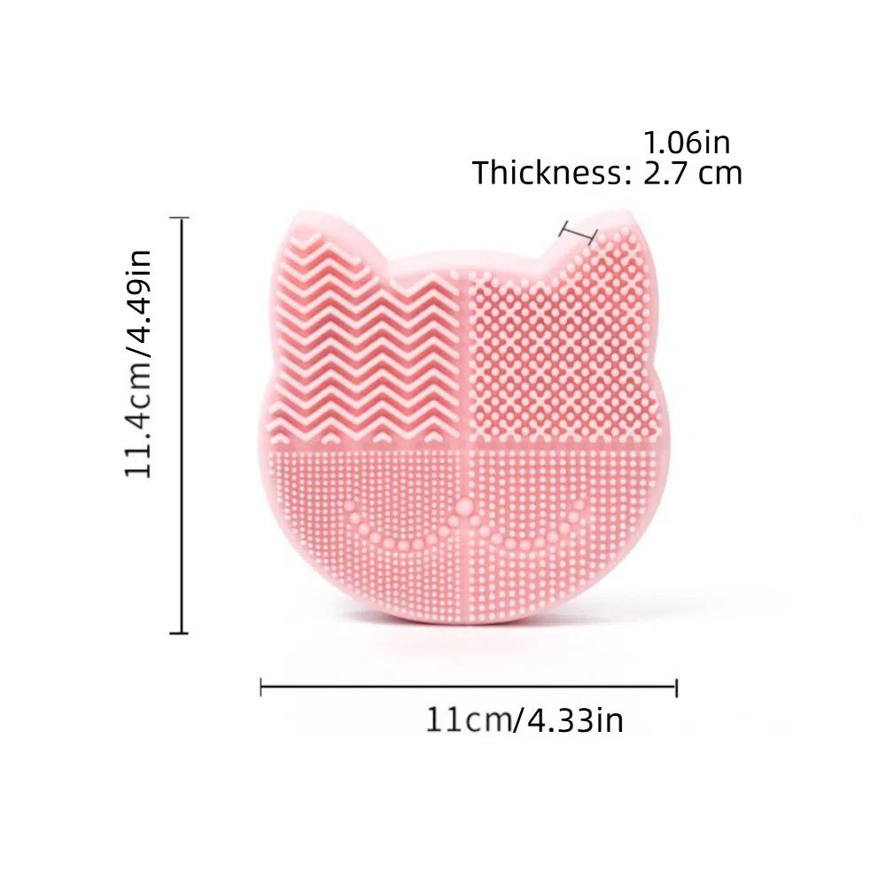 Silicone Makeup Brush Cleaning Box 2 In 1 Multifunction Make Up Tool Scrubber Box Dry And Wet Two-sided Washing Brush Pad