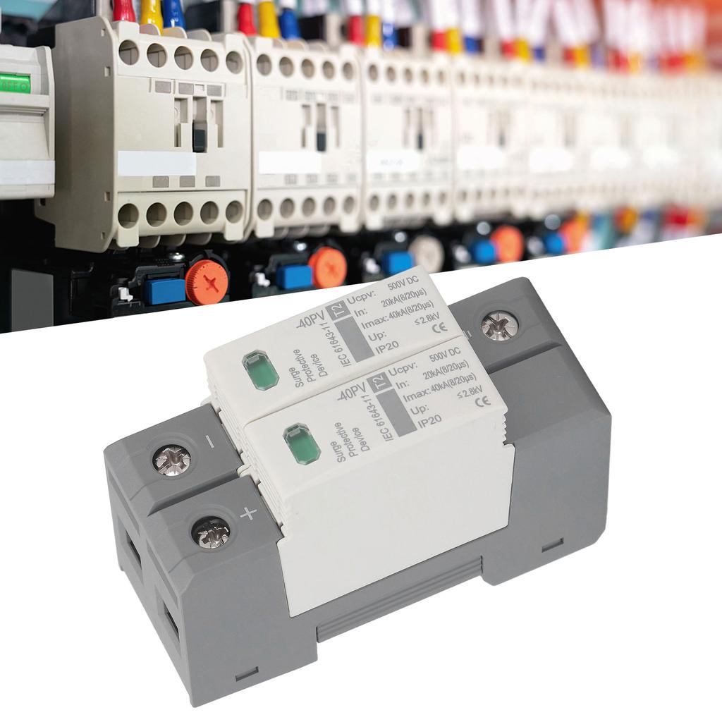 2P фотоэлектрический разрядник постоянного тока, устройство защиты от перенапряжения, автоматический выключатель защиты от молнии 500 В постоянного тока 20‑40 кА