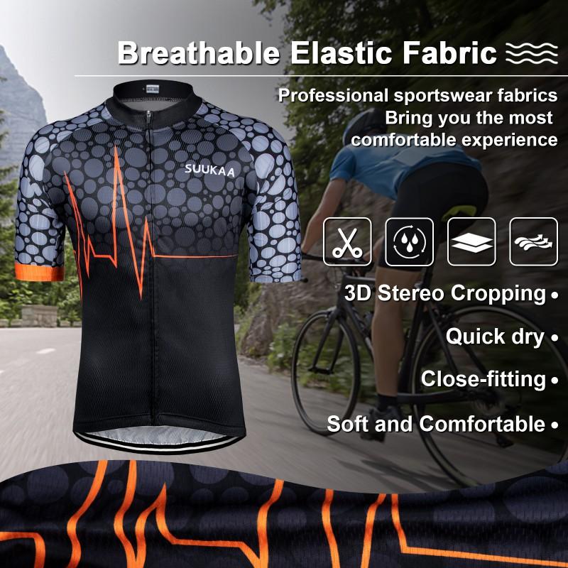 Short Sleeve Cycling Jersey Moisture Wicking Breathable Quick Dry Men Women