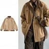 Autumn Oversize Bomber Jacket Men Vintage Baggy Coat Fashion Korean Streetwear Zip Up Outerwear Clothing Tops Male