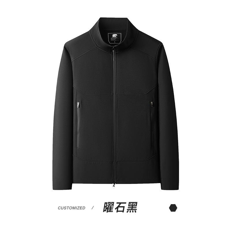 Men S Outdoor Hiking Softshell Jacket Waterproof Windproof Stand Collar Long Sleeve