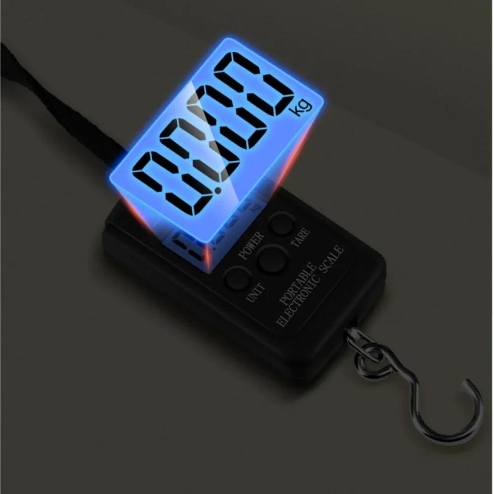 40 кг х 10 г мини-цифровые весы для рыбалки, багажа, путешествий, взвешивания, безмен, подвесные электронные весы с крючком