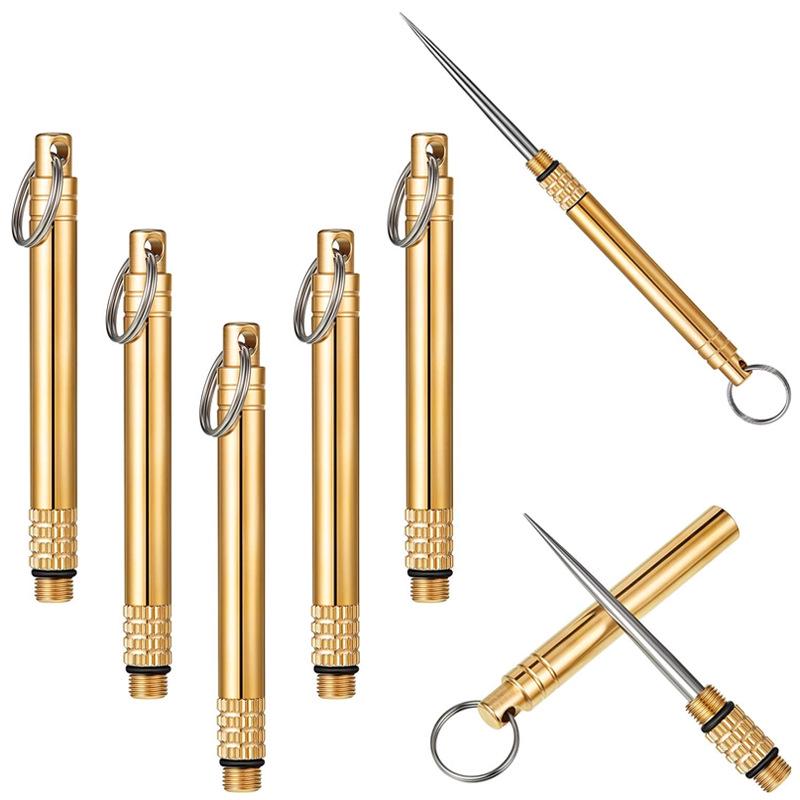 Портативная латунная зубочистка: Многофункциональный, Нержавеющая сталь, Титановый сплав, Креативный плодосборник