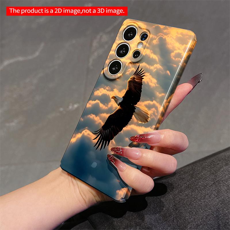2DFlat Samsung phone case Eagle Soaring Through Golden Clouds Applicable to Galaxy S23 S24 S25ULTRA S26 A12 A14 A15 A16 A54 A55