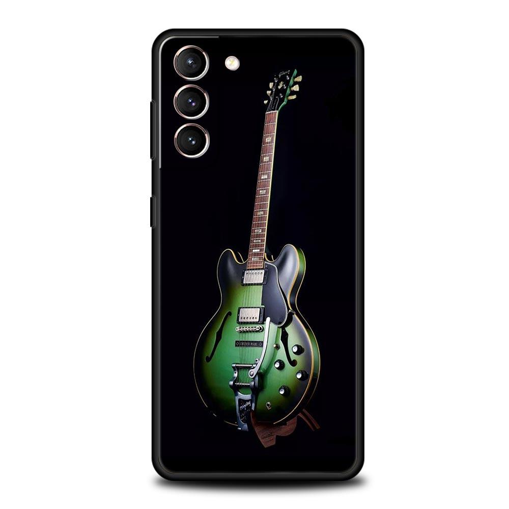 Чехол для телефона с изображением гитарной музыки для Samsung Galaxy S26 Ultra S25 Plus S24 FE S23 S22 5G S21 S20 Черный Мягкий