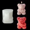 Zayookey Rose Bear Shape Candle Mold, Love Bear Soap Silicone Molds, Candle Epoxy Mold Resin Casting Mould for DIY Candle Making Aromatherapy Wax