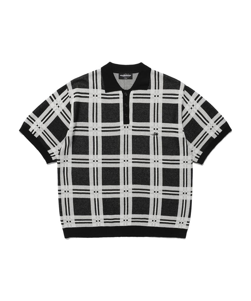 NICEGHOSTCLUB Check Pk Half Knit_Black(Ng2Emuk640A)