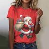 Летний топ с круглым вырезом и 3D рождественским принтом, модные повседневные женские футболки с короткими рукавами