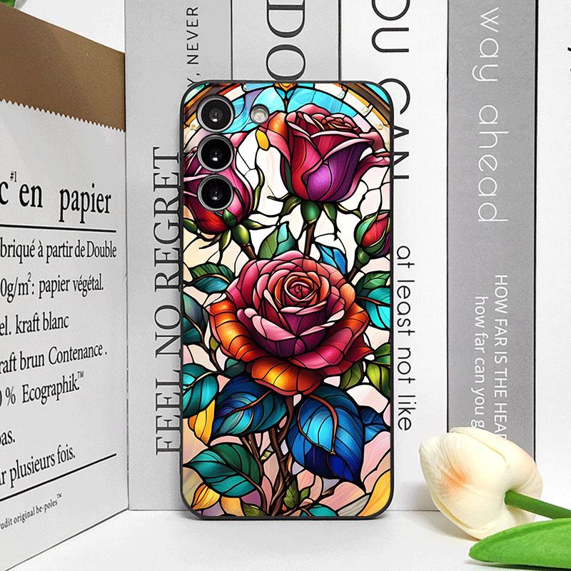 Цветной чехол для телефона в стиле цветного стекла с узором из роз для OnePlus 12 13R 11 10 9 8 Pro Nord 4 N100 CE2 ACE2 ACE3 Цветочный мягкий чехол