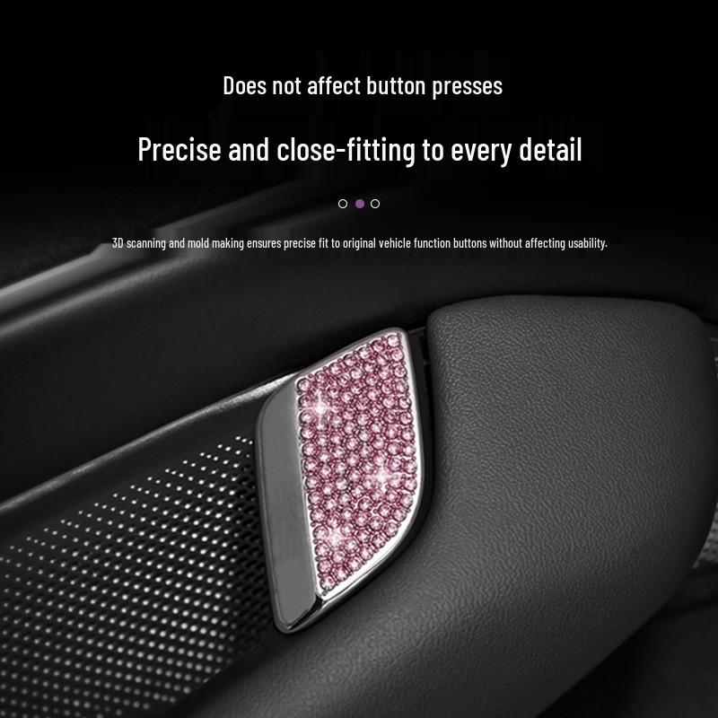 Xiaomi SU7 Diamond-Embellished Interior Stickers for Center Console and Car Logo Customization