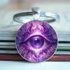Стильный и ослепительный кулон-брелок из сплава с узором "Фиолетовый глаз дьявола" и драгоценным камнем времени