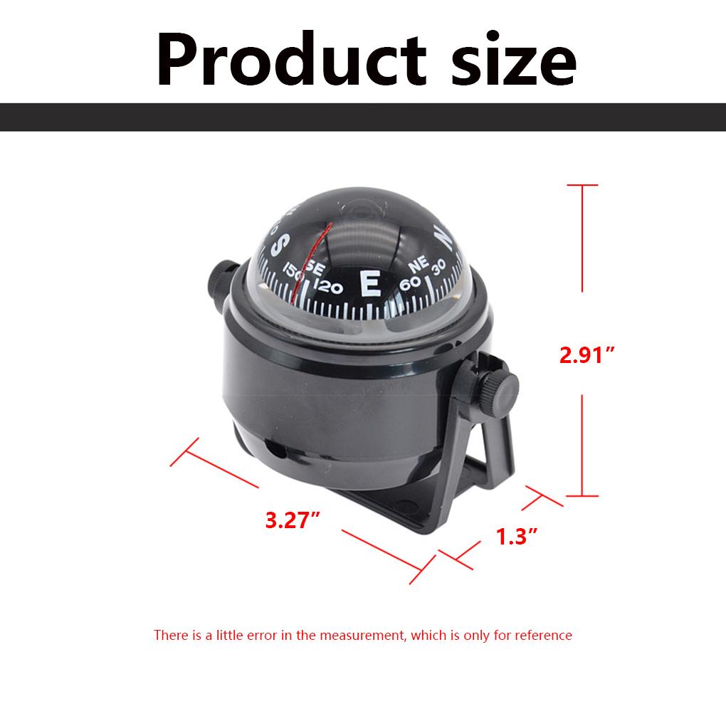 1x Компас для навигации в автомобиле в форме шара с циферблатом, морской компас с поворотным механизмом, водонепроницаемый, морской, электронный компас для лодки