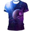 Vast Starry Sky Universe Graphic T Shirts For Men Summer Fashion 3D Space Planet Pattern T-shirt Personality Cool Style T-shirts