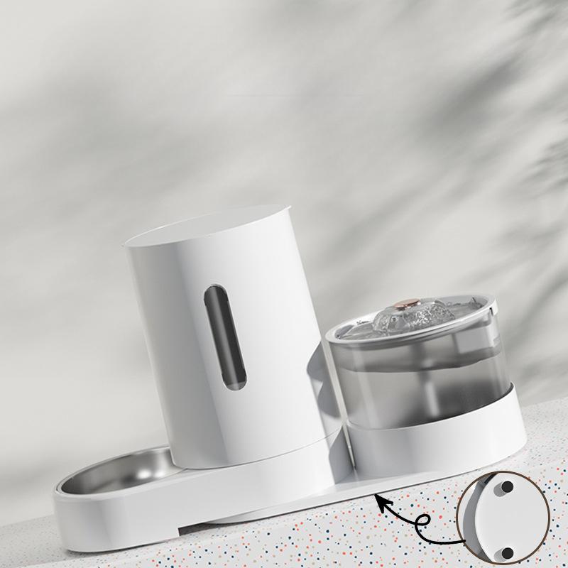 Электрический дозатор воды для домашних животных, автоматическая кормушка, большая емкость, разделение сухой и влажной воды, интегрированная система подачи воды и корма для кошек и собак, питьевая вода