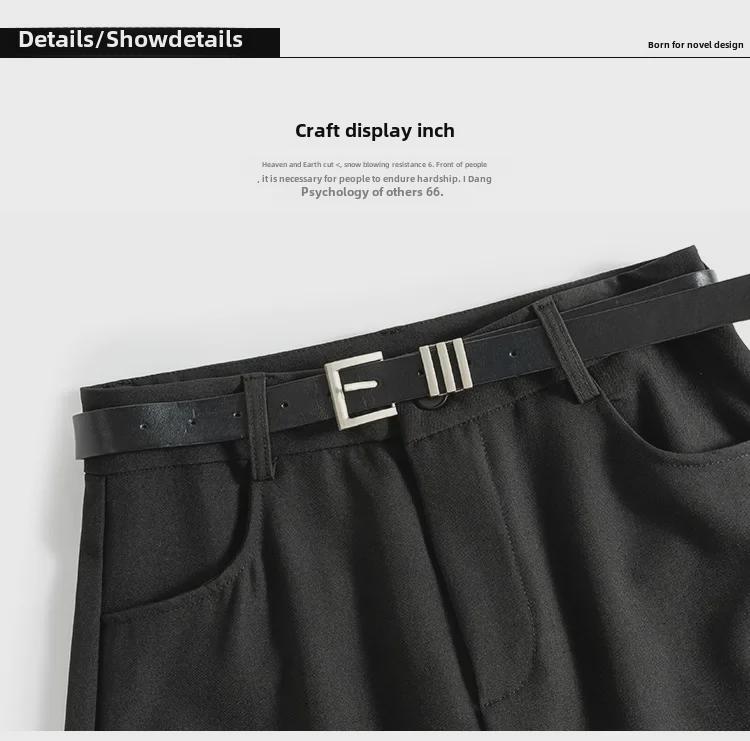 Маленькая серая юбка-трапеция для женщин - рабочая одежда, высокая талия, разрез на бедрах, осень/зима 2024 г.