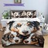 Australian Shepherd dog Pattern Bedding Home Decoration Birthday Gift (1 * duvet cover + 2 * pillowcase, without core)