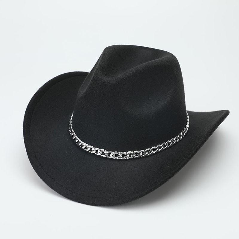 eBay jazz hat autumn and winter British retro top hat women's trendy women's woolen western cowboy hat