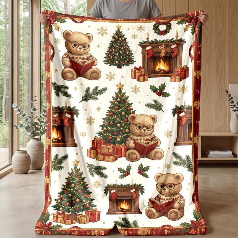 Celestial Animal Gathering blanket Personalized Name Flannel Blanket Soft Cozy Plush Throw for Sofa Bed Lightweight Home Decor