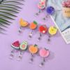 Avocado Fruit Badge Reel Watermelon Retractable Badge Clips ID Card Holder Work Permit