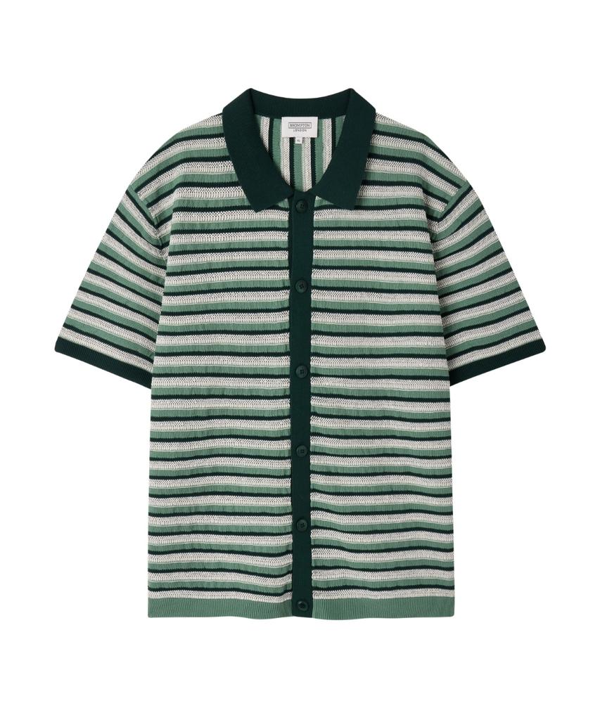 BROMPTON LONDON Stripe Cardigan - Green (P262Mkt131)