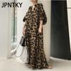 JPNTKY Women's Fashion Summer Spring Leopard Print 2/1 Sleeve Casual Dresses