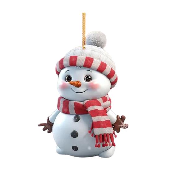 5 шт. Рождественский снеговик, подвеска, акриловый мультяшный снеговик, подвесные украшения, праздничная рождественская елка, подвесные снеговики для домашнего декора