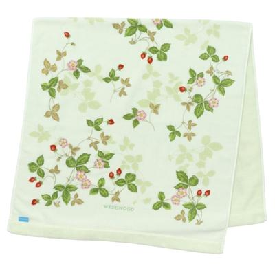 Полотенце банное Nishikawa Imabari Wedgwood Wild, 60x120 см, машинная стирка, 100% хлопок, клубника, мягкое, Япония, зеленый,